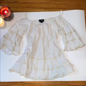 INC White Blouse, Cold-Shoulder Sleeves